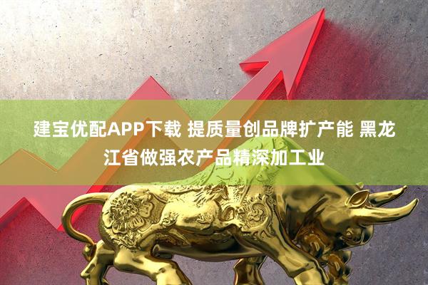 建宝优配APP下载 提质量创品牌扩产能 黑龙江省做强农产品精深加工业